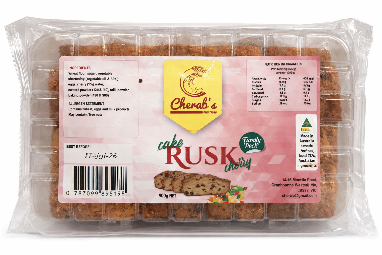 Veg Cake Rusk Cherry